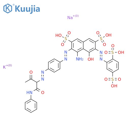 4-amino-3-[[4-[[(1-anilinocarbonyl)-2-oxopropyl]azo]phenyl]azo]-6-[(2,5-disulphophenyl)azo]-5-hydroxynaphthalene-2,7-disulphonic acid, potassium sodium salt structure