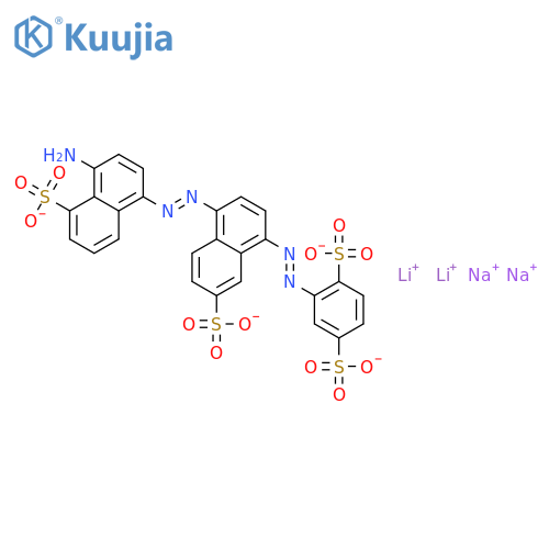 1,4-Benzenedisulfonicacid,2-[2-[4-[2-(4-amino-5-sulfo-1-naphthalenyl)diazenyl]-7-sulfo-1-naphthalenyl]diazenyl]-,lithium sodium salt (1:?:?) structure