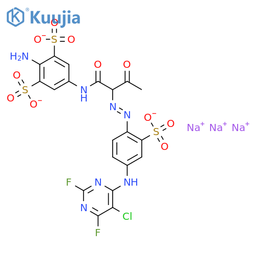 1,3-Benzenedisulfonicacid,2-amino-5-[[2-[2-[4-[(5-chloro-2,6-difluoro-4-pyrimidinyl)amino]-2-sulfophenyl]diazenyl]-1,3-dioxobutyl]amino]-,sodium salt (1:?) structure