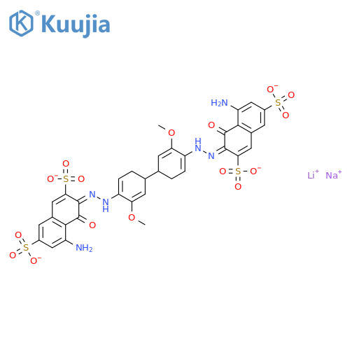 3,3'-[(3,3'-dimethoxy[1,1'-biphenyl]-4,4'-diyl)diazo]bis[5-amino-4-hydroxynaphthalene-2,7-disulphonic acid], lithium sodium salt structure