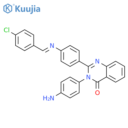 3-(4-aminophenyl)-2-(4-{[(E)-(4-chlorophenyl)methylidene]amino}phenyl)quinazolin-4(3H)-one structure