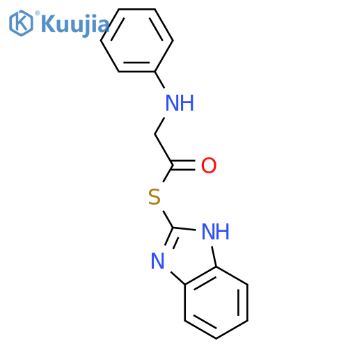 2-anilino-1-(1H-benzoimidazol-2-ylsulfanyl)ethanone structure