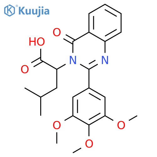 4-methyl-2-[4-oxo-2-(3,4,5-trimethoxyphenyl)quinazolin-3(4H)-yl]pentanoic acid structure