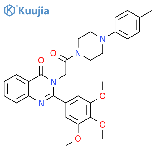 3-{2-[4-(4-methylphenyl)piperazin-1-yl]-2-oxoethyl}-2-(3,4,5-trimethoxyphenyl)quinazolin-4(3H)-one structure