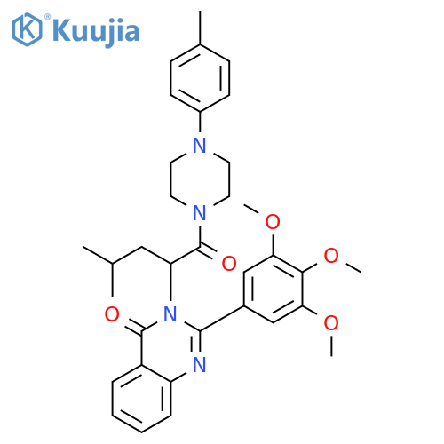 3-(3-methyl-1-{[4-(4-methylphenyl)piperazin-1-yl]carbonyl}butyl)-2-(3,4,5-trimethoxyphenyl)quinazolin-4(3H)-one structure