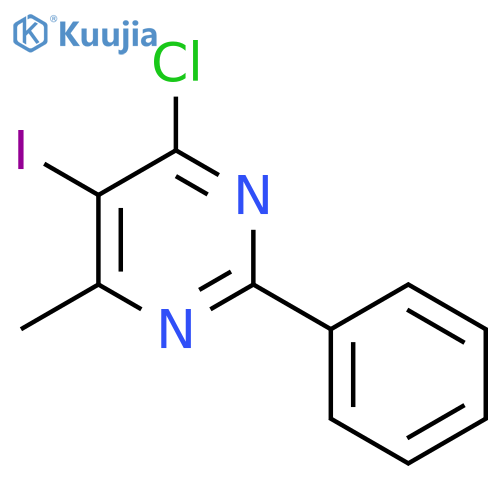 PYRIMIDINE, 4-CHLORO-5-IODO-6-METHYL-2-PHENYL- structure