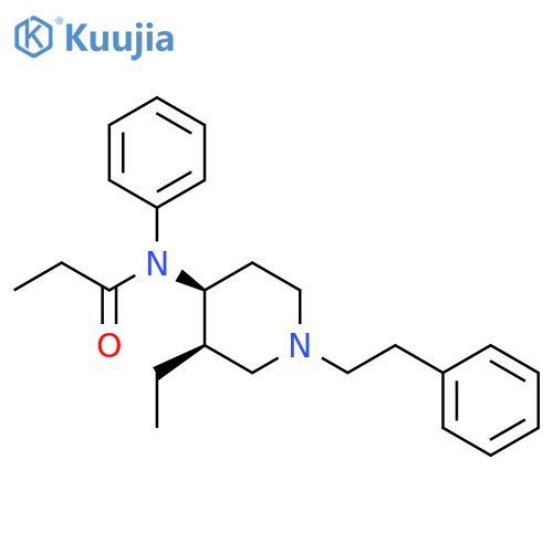 Propanamide, N-[(3R,4S)-3-ethyl-1-(2-phenylethyl)-4-piperidinyl]-N-phenyl-, rel- structure