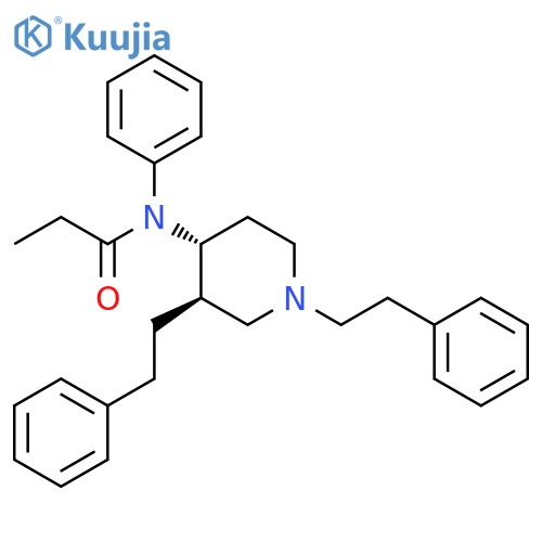Propanamide, N-[(3R,4R)-1,3-bis(2-phenylethyl)-4-piperidinyl]-N-phenyl-, rel- structure