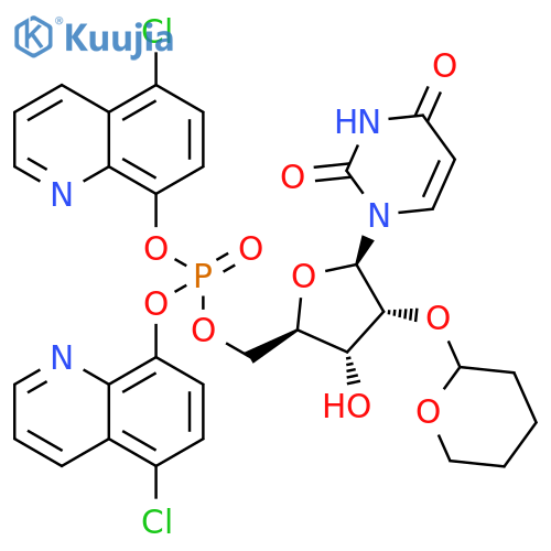 5'-Uridylic acid, 2'-O-(tetrahydro-2H-pyran-2-yl)-, bis(5-chloro-8-quinolinyl) ester (9CI) structure