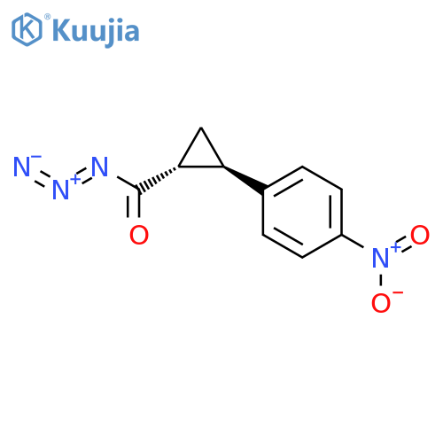Cyclopropanecarbonyl azide, 2-(4-nitrophenyl)-, trans- structure