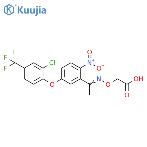 Acetic acid, 2-[[[1-[5-[2-chloro-4-(trifluoromethyl)phenoxy]-2-nitrophenyl]ethylidene]amino]oxy]- structure