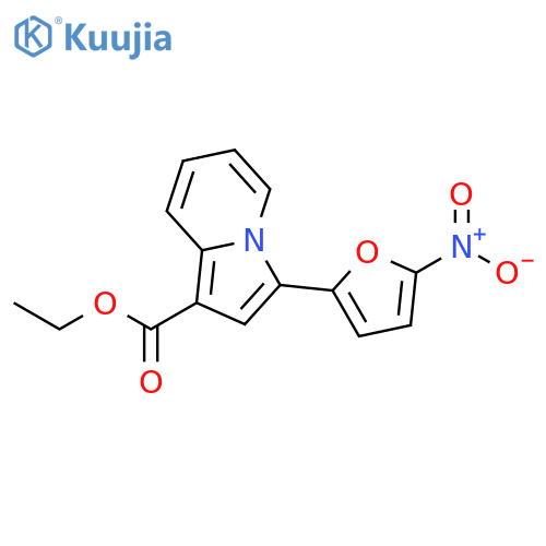 1-INDOLIZINECARBOXYLIC ACID, 3-(5-NITRO-2-FURANYL)-, ETHYL ESTER structure