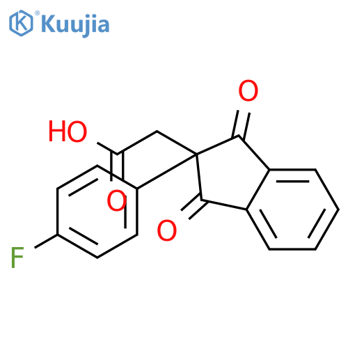 1H-INDENE-2-ACETIC ACID, 2-(4-FLUOROPHENYL)-2,3-DIHYDRO-1,3-DIOXO- structure