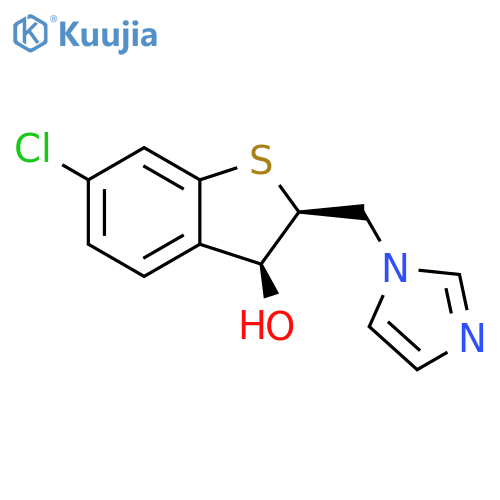 Benzo[b]thiophene-3-ol, 6-chloro-2,3-dihydro-2-(1H-imidazol-1-ylmethyl)-, cis- (9CI) structure