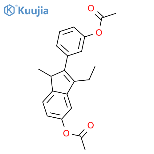 3-[5-(acetyloxy)-3-ethyl-1-methyl-1H-inden-2-yl]phenyl acetate structure