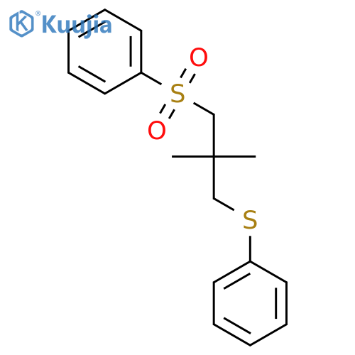 Benzene, [[2,2-dimethyl-3-(phenylsulfonyl)propyl]thio]- structure