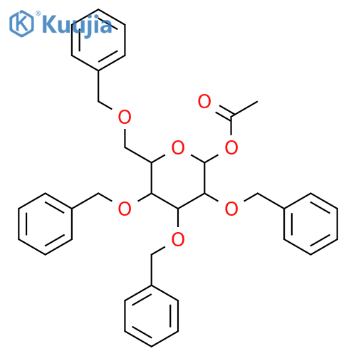 (2R,3S,4S,5R,6R)-3,4,5-Tris(Benzyloxy)-6-((benzyloxy)methyl)tetrahydro-2H-pyran-2-yl acetate structure