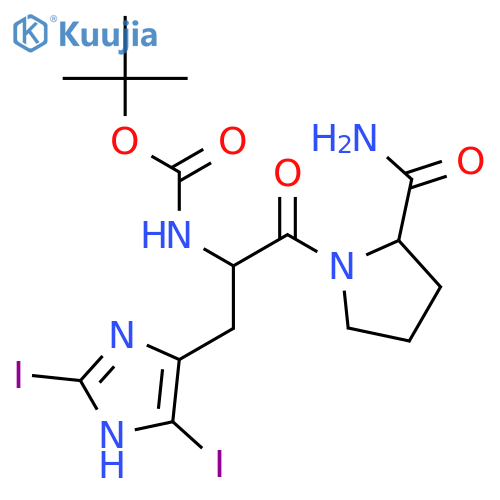 L-Prolinamide, N-[(1,1-dimethylethoxy)carbonyl]-2,5-diiodo-L-histidyl- structure