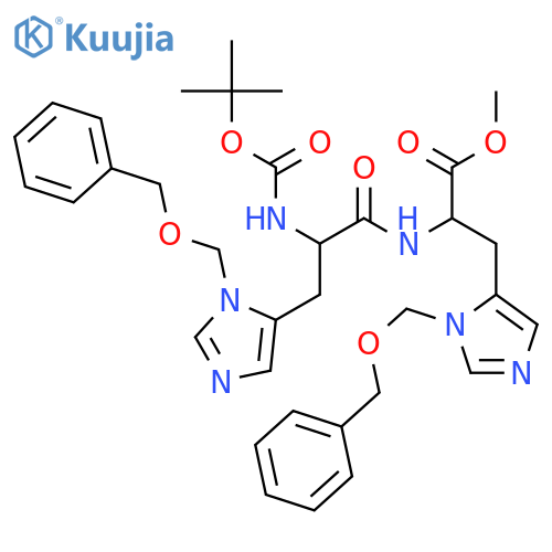 L-Histidine, N-[N-[(1,1-dimethylethoxy)carbonyl]-3-[(phenylmethoxy)methyl]-L-histidyl]-3-[(phenylmethoxy)methyl]-, methyl ester (9CI) structure