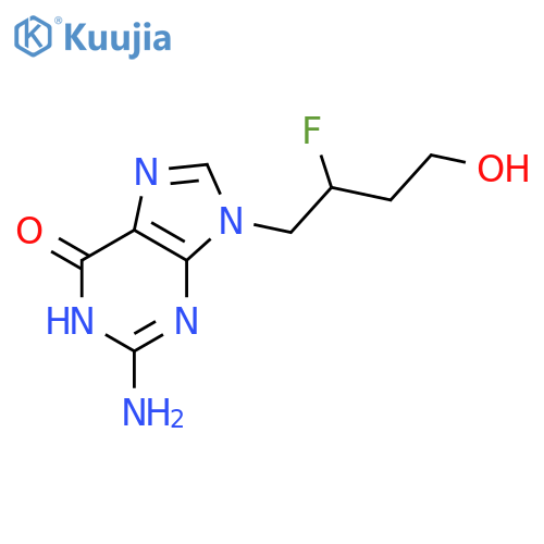 6H-Purin-6-one, 2-amino-9-(2-fluoro-4-hydroxybutyl)-1,9-dihydro- structure