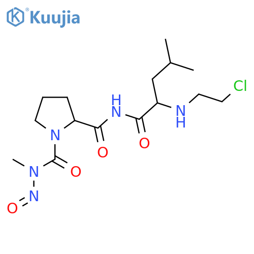 (2S)-N~2~-[N-(2-chloroethyl)-L-leucyl]-N~1~-methyl-N~1~-nitrosopyrrolidine-1,2-dicarboxamide structure