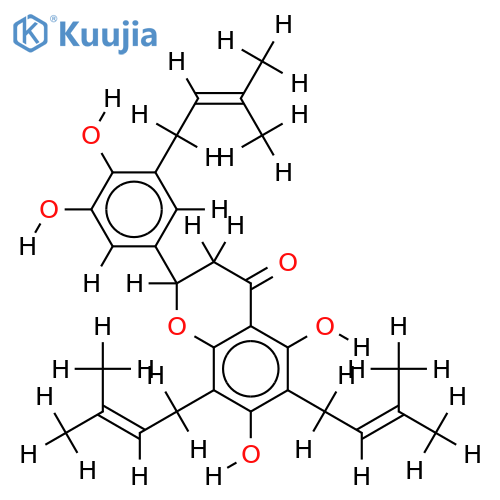 (S)-3',4',5,7-Tetrahydroxy-5',6,8-triprenyflavanone structure