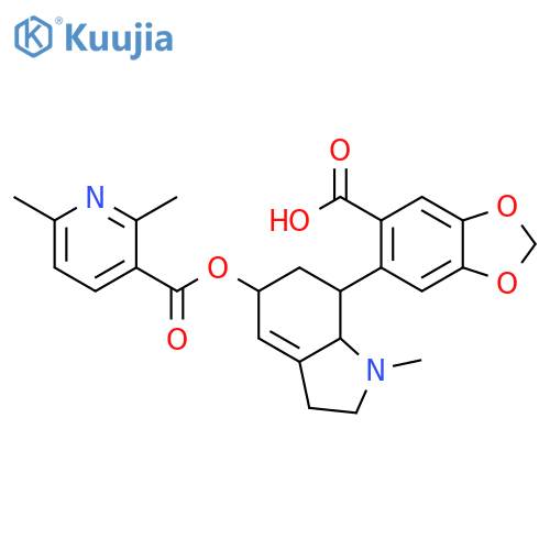 3-Pyridinecarboxylic acid, 2,6-dimethyl-, 7-(6-carboxy-1,3-benzodioxol-5-yl)-2,3,5,6,7,7a-hexahydro-1-methyl-1H-indol-5-yl ester (9CI) structure