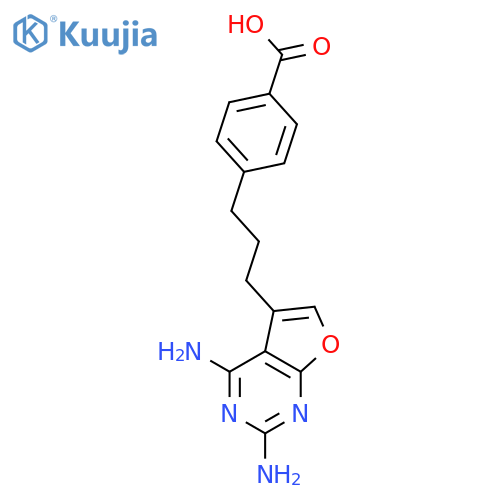 Benzoic acid, 4-[3-(2,4-diaminofuro[2,3-d]pyrimidin-5-yl)propyl]- structure