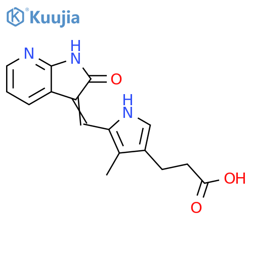 1H-Pyrrole-3-propanoic acid, 5-[(1,2-dihydro-2-oxo-3H-pyrrolo[2,3-b]pyridin-3-ylidene)methyl]-4-methyl- structure