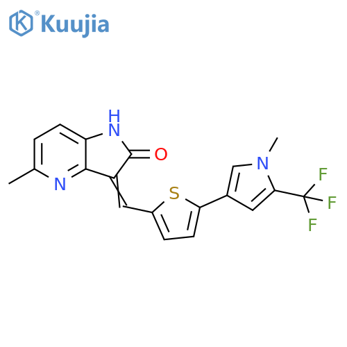 2H-Pyrrolo[3,2-b]pyridin-2-one, 1,3-dihydro-5-methyl-3-[[5-[1-methyl-5-(trifluoromethyl)-1H-pyrrol-3-yl]-2-thienyl]methylene]- structure