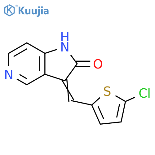 2H-Pyrrolo[3,2-c]pyridin-2-one, 3-[(5-chloro-2-thienyl)methylene]-1,3-dihydro- structure