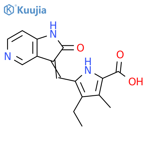 1H-Pyrrole-2-carboxylic acid, 5-[(1,2-dihydro-2-oxo-3H-pyrrolo[3,2-c]pyridin-3-ylidene)methyl]-4-ethyl-3-methyl- structure