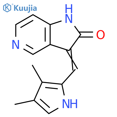 2H-Pyrrolo[3,2-c]pyridin-2-one, 3-[(3,4-dimethyl-1H-pyrrol-2-yl)methylene]-1,3-dihydro- structure