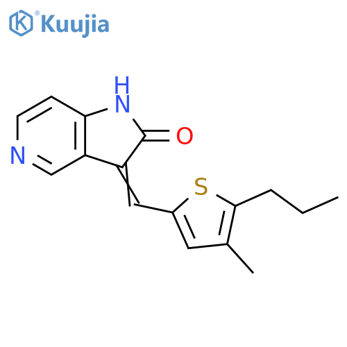 2H-Pyrrolo[3,2-c]pyridin-2-one, 1,3-dihydro-3-[(4-methyl-5-propyl-2-thienyl)methylene]- structure