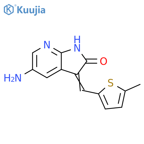 2H-Pyrrolo[2,3-b]pyridin-2-one, 5-amino-1,3-dihydro-3-[(5-methyl-2-thienyl)methylene]- structure