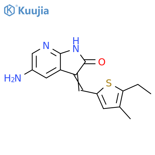 2H-Pyrrolo[2,3-b]pyridin-2-one, 5-amino-3-[(5-ethyl-4-methyl-2-thienyl)methylene]-1,3-dihydro- structure