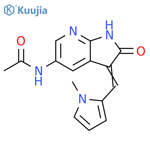 Acetamide,N-[2,3-dihydro-3-[(1-methyl-1H-pyrrol-2-yl)methylene]-2-oxo-1H-pyrrolo[2,3-b]pyridin-5-yl]- structure