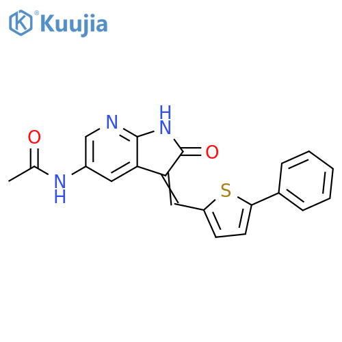 Acetamide, N-[2,3-dihydro-2-oxo-3-[(5-phenyl-2-thienyl)methylene]-1H-pyrrolo[2,3-b]pyridin-5-yl]- structure