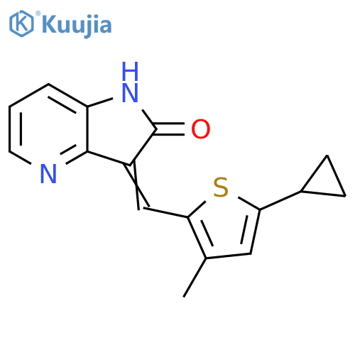 2H-Pyrrolo[3,2-b]pyridin-2-one, 3-[(5-cyclopropyl-3-methyl-2-thienyl)methylene]-1,3-dihydro- structure