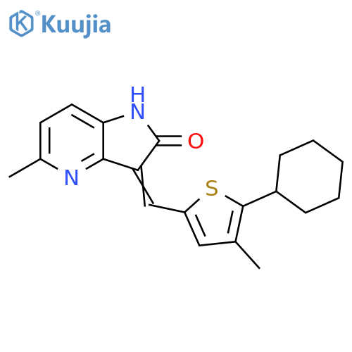 2H-Pyrrolo[3,2-b]pyridin-2-one, 3-[(5-cyclohexyl-4-methyl-2-thienyl)methylene]-1,3-dihydro-5-methyl- structure