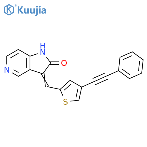 2H-Pyrrolo[3,2-c]pyridin-2-one, 1,3-dihydro-3-[[4-(2-phenylethynyl)-2-thienyl]methylene]- structure