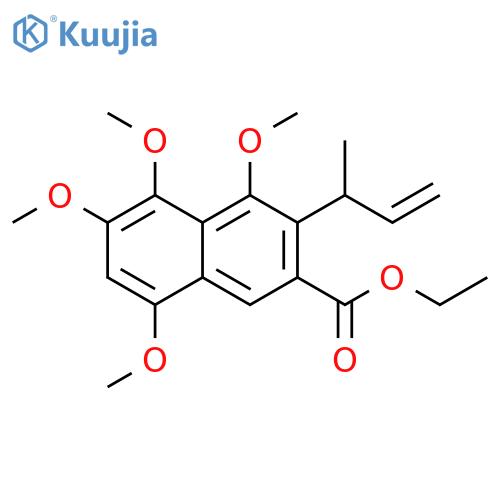 2-Naphthalenecarboxylic acid,4,5,6,8-tetramethoxy-3-(1-methyl-2-propenyl)-, ethyl ester structure