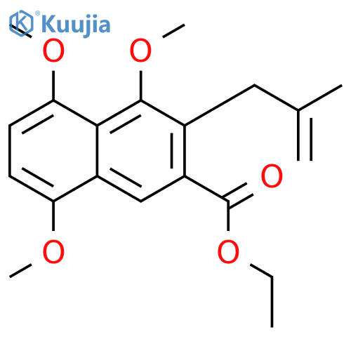 2-Naphthalenecarboxylic acid, 4,5,8-trimethoxy-3-(2-methyl-2-propen-1-yl)-, ethyl ester structure