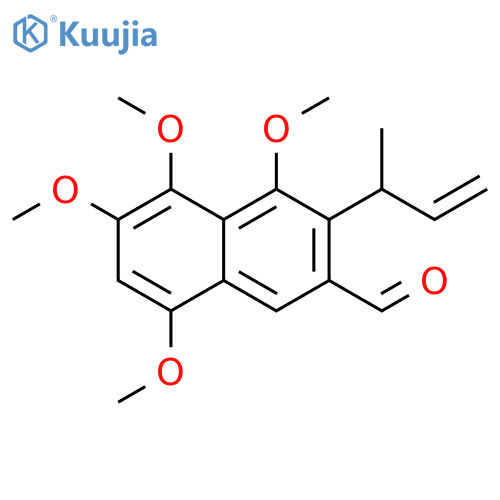 2-Naphthalenecarboxaldehyde, 4,5,6,8-tetramethoxy-3-(1-methyl-2-propen-1-yl)- structure