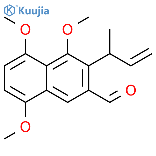 2-Naphthalenecarboxaldehyde, 4,5,8-trimethoxy-3-(1-methyl-2-propen-1-yl)- structure