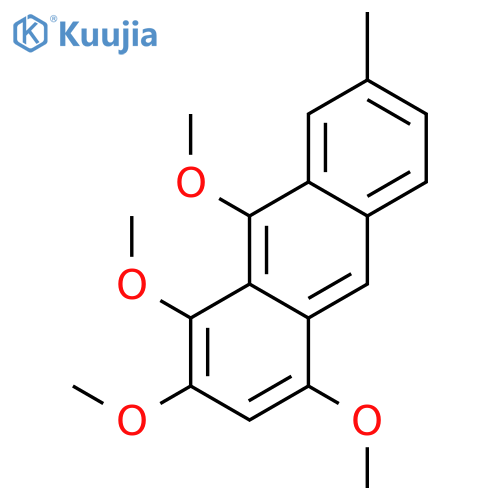 Anthracene, 1,2,4,9-tetramethoxy-7-methyl- structure