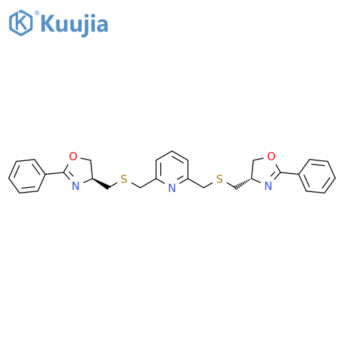 Pyridine,2,6-bis[[[[(4S)-4,5-dihydro-2-phenyl-4-oxazolyl]methyl]thio]methyl]- structure