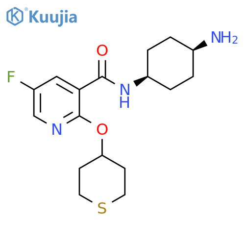 3-Pyridinecarboxamide,N-(cis-4-aminocyclohexyl)-5-fluoro-2-[(tetrahydro-2H-thiopyran-4-yl)oxy]- structure