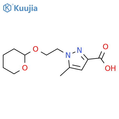 1H-Pyrazole-3-carboxylic acid, 5-methyl-1-[2-[(tetrahydro-2H-pyran-2-yl)oxy]ethyl]- structure