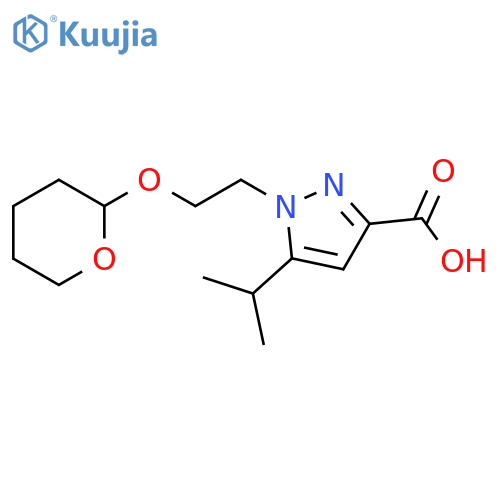 1H-Pyrazole-3-carboxylic acid,5-(1-methylethyl)-1-[2-[(tetrahydro-2H-pyran-2-yl)oxy]ethyl]- structure